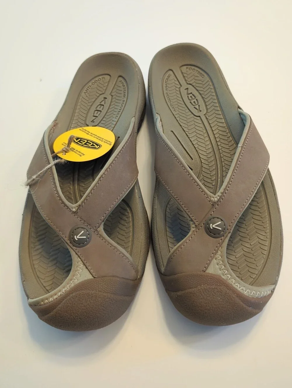 NWT Keen Waimea Leather Bump Toe Water Resistant Sandals Size 9 Brindle Birch